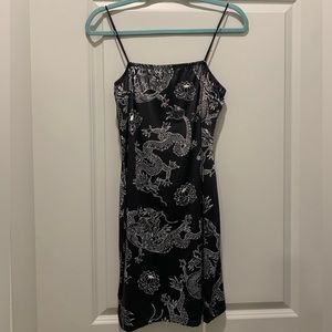 Dragon Print Spaghetti Strap Dress